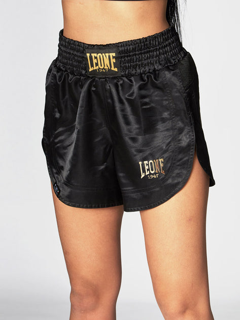 Short De Boxe Femme LEONE 1947 - 100% Satin, Design Italien, Intégrations Latérales Bicolores - Pour Entraînement Et Combat