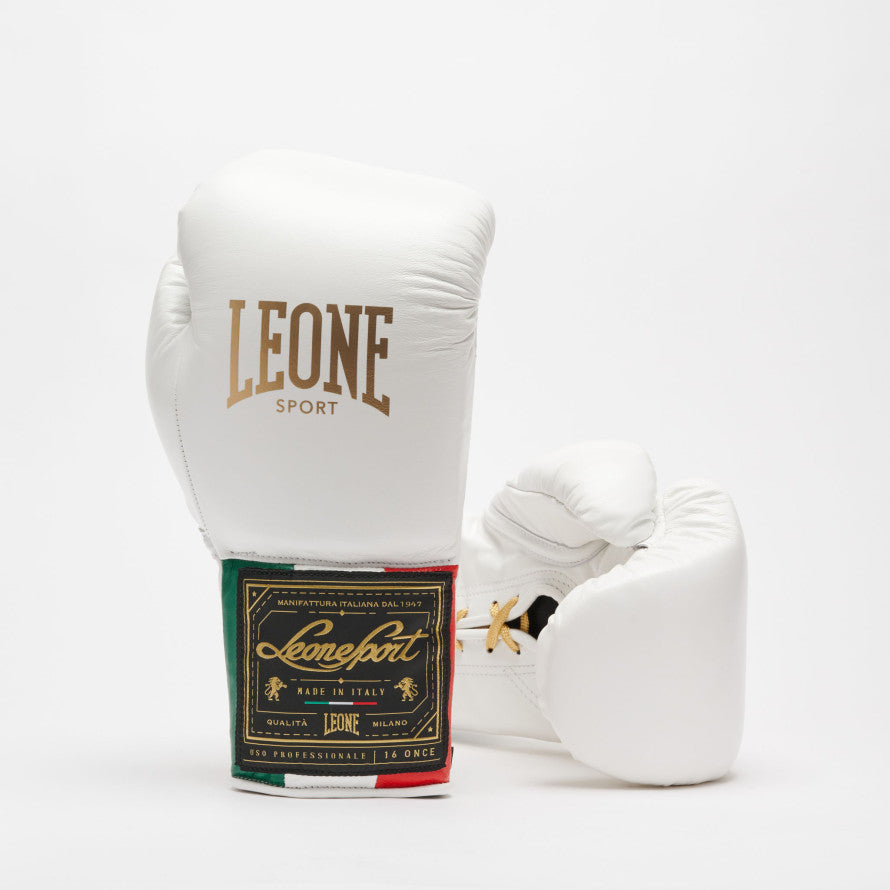 Leone 1947 GN039 Boxing Gloves, Unisex – Adult, White, 10 Oz 