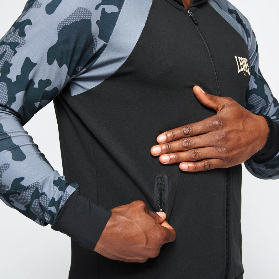 CAMO HOODED LIGHT SWEATSHIRT