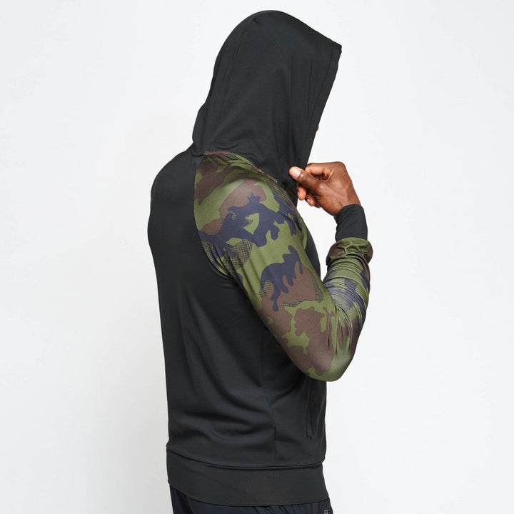 CAMO HOODED LIGHT SWEATSHIRT