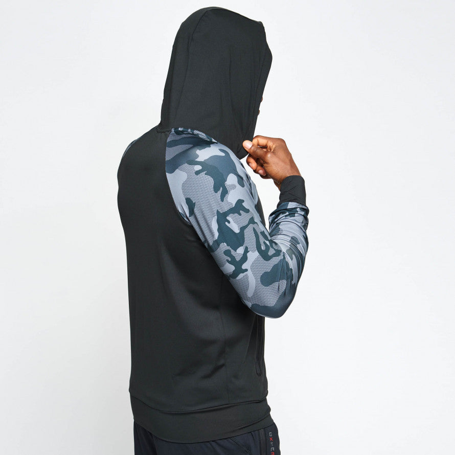 CAMO HOODED LIGHT SWEATSHIRT