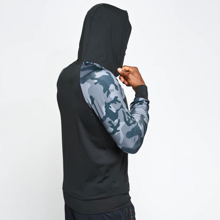 CAMO HOODED LIGHT SWEATSHIRT